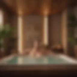 A serene spa setting emphasizing relaxation during a waxing session.