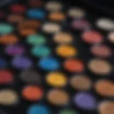 Close-up of a beautifully blended eye shadow palette showcasing vibrant colors