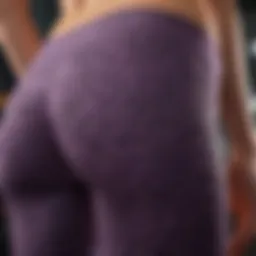 A close-up view showcasing the intricate fabric texture of abs yoga pants highlighting material technology