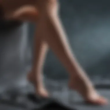Close-up of innovative fabric technology in hosiery