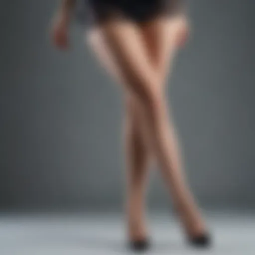 A variety of hosiery styles displayed elegantly