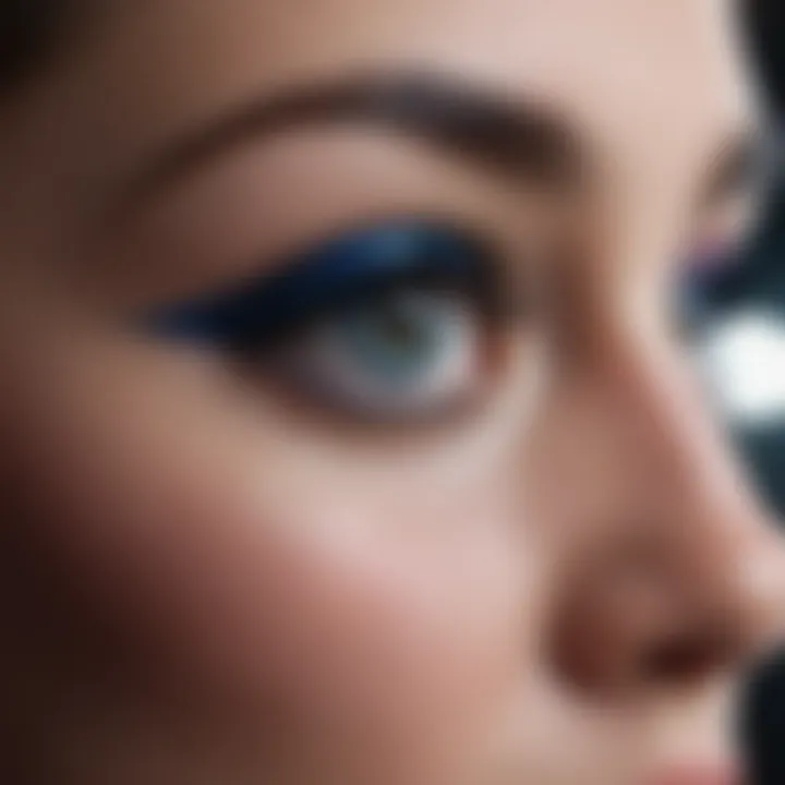 Close-up of Organic Blue Mascara Wand and Texture