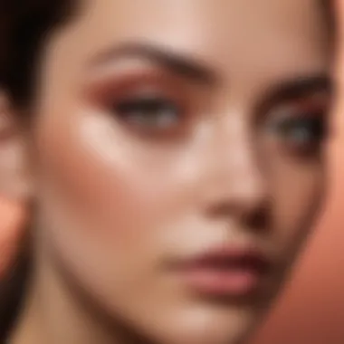 Brown-eyed woman flaunting rose gold shimmer eyeshadow