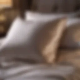 Luxurious satin pillow case reflecting soft light