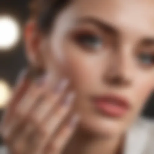 Elegant and refined powder nails in a salon