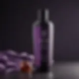 Luxurious purple shampoo bottle with elegant packaging