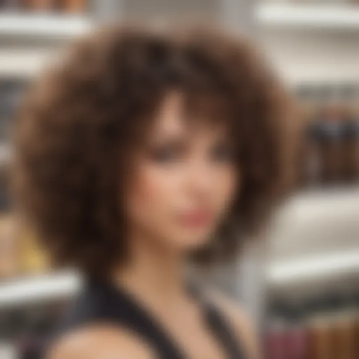 Curly hair mousse on elegant display