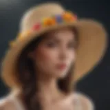 Elegant straw hat with floral embellishments