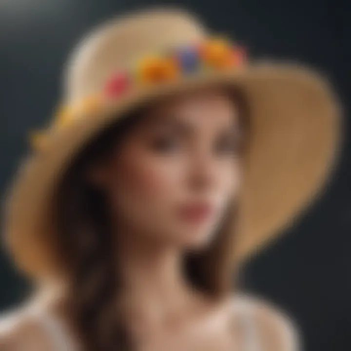 Elegant straw hat with floral embellishments