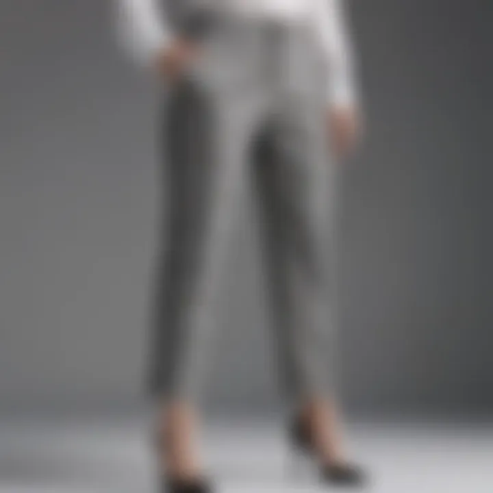 Cropped formal trousers with subtle check pattern