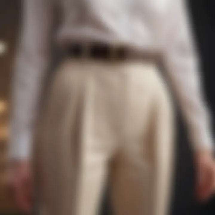 High-waisted formal trousers with belt detail