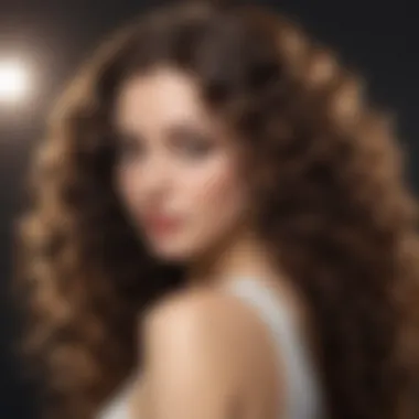 Long curly hairstyle with defined curls framing the face