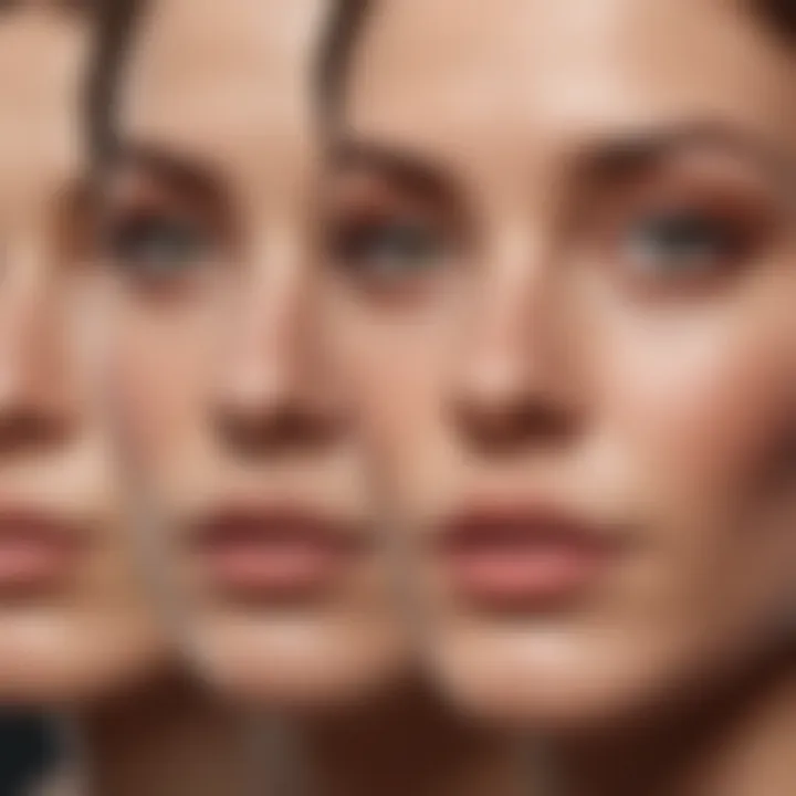 Visual representation of various skin types affected by the serum