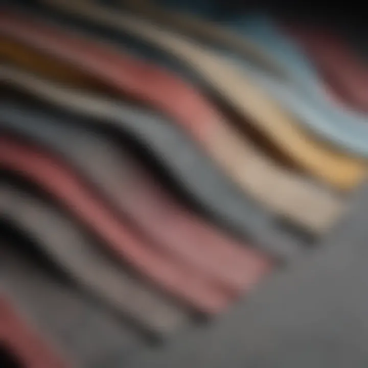 Close-up of quality fabric swatches used in professional clothing.