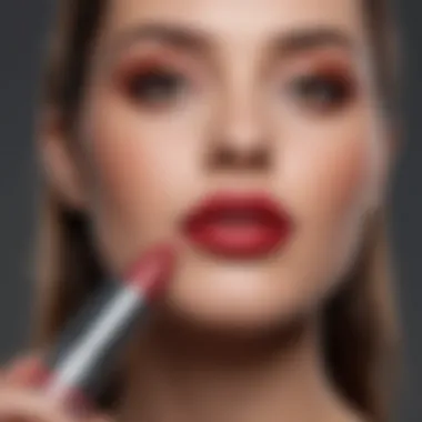 An expert applying Smashbox Level Up Lipstick with precision.