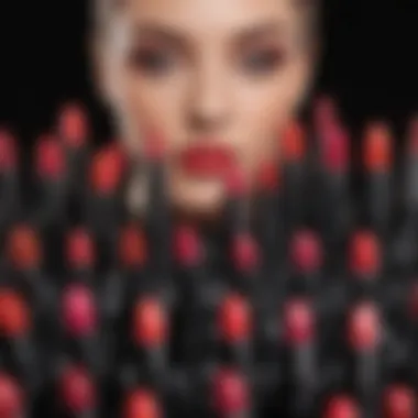 A vibrant array of Smashbox Level Up Lipstick shades displayed elegantly.