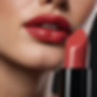 A close-up view showcasing the texture of Smashbox Level Up Lipstick.