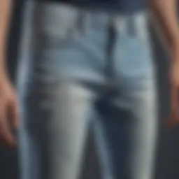 A stylish pair of summer denim jeans with a light wash