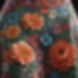 A close-up of the intricate floral patterns on the Aerie skirt