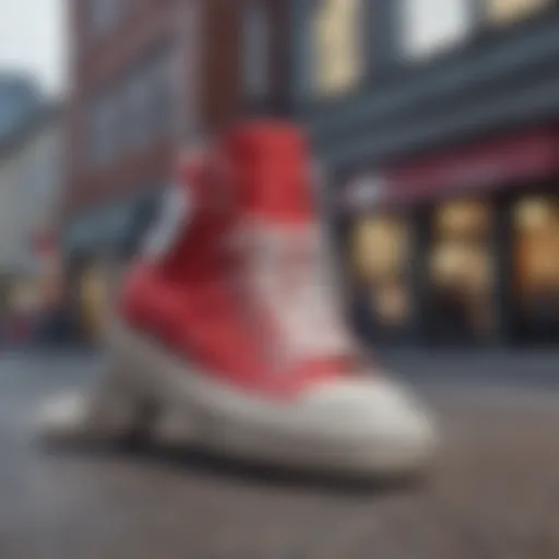 Stylish wide fit Converse showcased in a modern urban setting