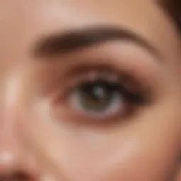 Close-up of luxurious eyelashes enhanced by mascara