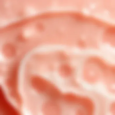 Close-up of acne wash texture