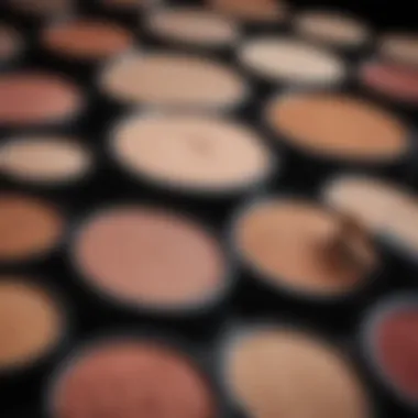 A close-up of makeup products showcasing their textures and colors
