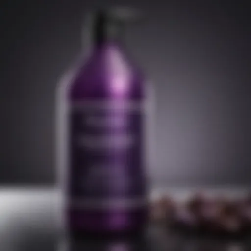 Luxurious purple shampoo in a stylish bottle