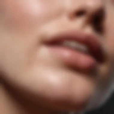 Close-up of a soft and smooth skin texture after exfoliation