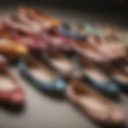 Chic ballet flats in various colors displayed elegantly