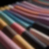 Colorful assortment of leggings in a subscription box