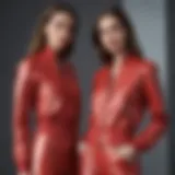Elegant two-piece zip-up set in a fashion-forward setting