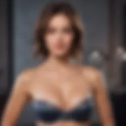 Elegant low cut strapless bra on display