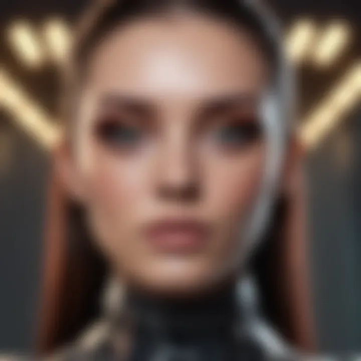 A futuristic vision of makeup aesthetics in fashion and beauty industries.