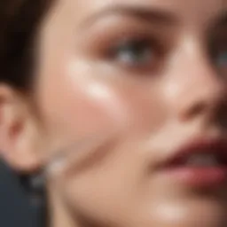 A close-up of hyaluronic acid serum being applied on skin