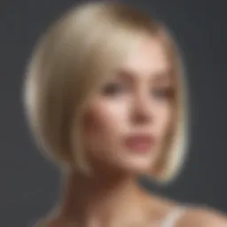 Blonde woman with a sleek bob hairstyle