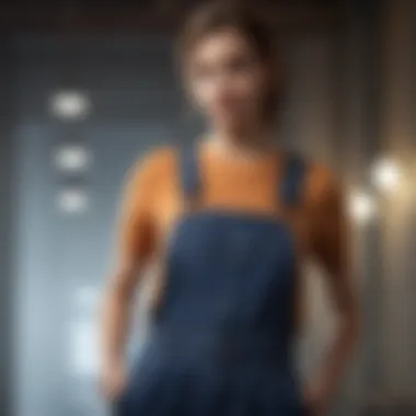 Elegant Lady in Overalls