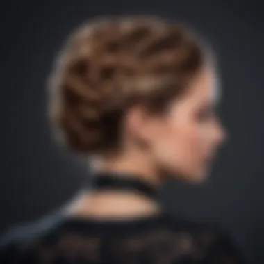 Elegant twisted updo hairstyle showcasing intricate braiding