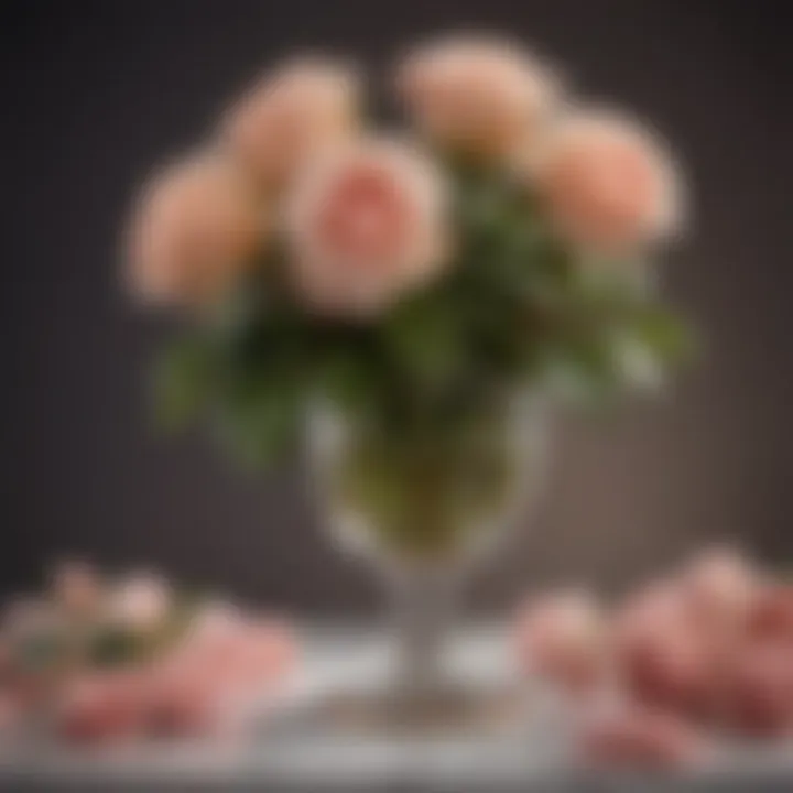 Elegant floral arrangement featuring Venus Fleur Roses in a stylish setting