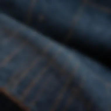 Close-up of denim fabric texture