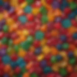 A vibrant assortment of Wellwoman gummies showcasing their colorful, appealing nature