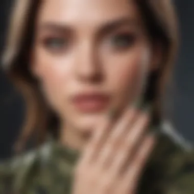 Fashion runway showcasing models with camouflage nail polish