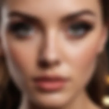 Dramatic Beauty: False Eyelashes Trend Fashionable Woman Wearing Dramatic False Eyelashes