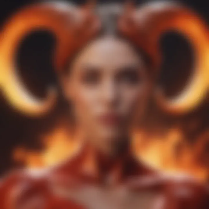 Artistic depiction of Aries personality in fiery colors