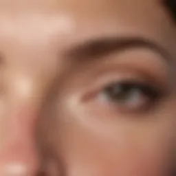 A close-up of a forehead showing fine lines and wrinkles