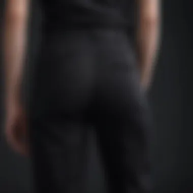 Sleek black work pants with subtle back pockets