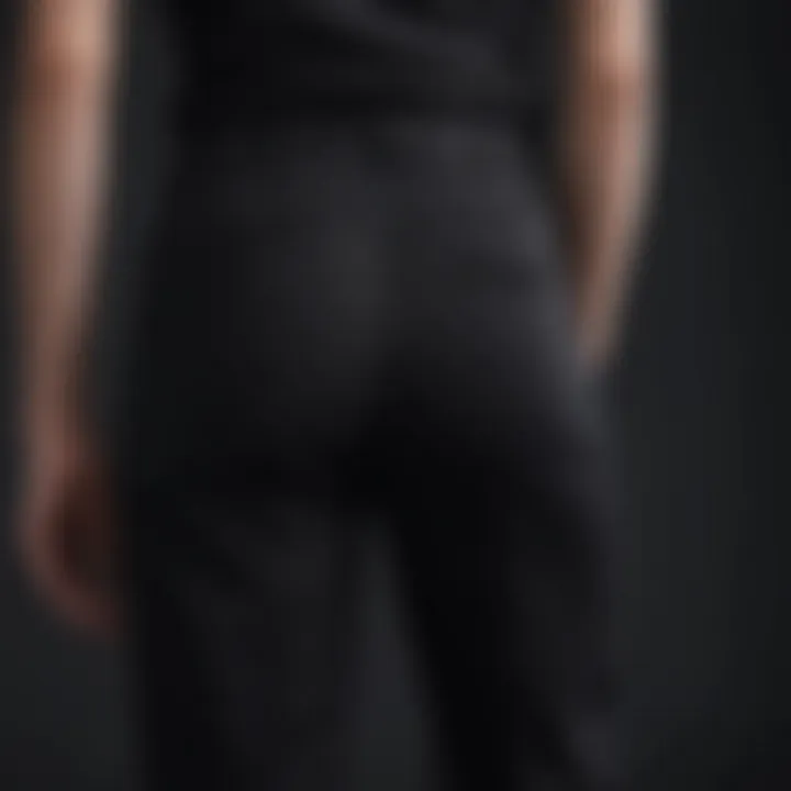 Sleek black work pants with subtle back pockets