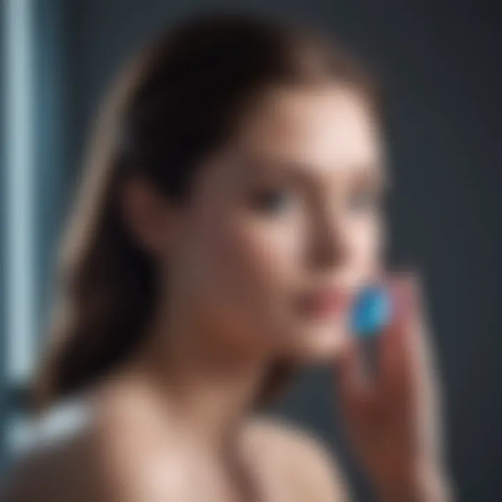 User engaging with Foreo device in a skincare routine