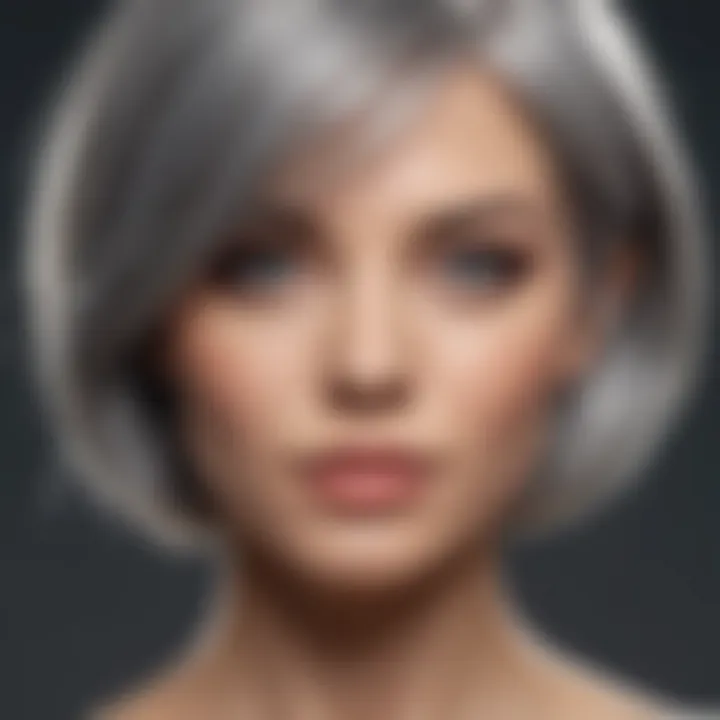 A chic gray hair color palette