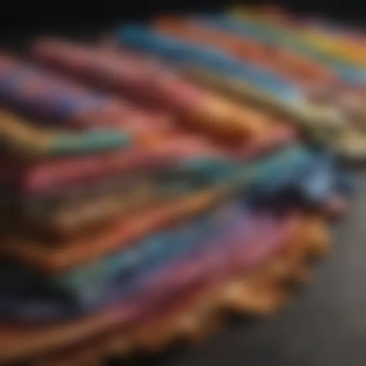 Colorful assortment of wraps displayed artistically
